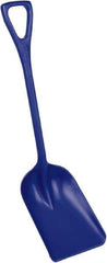 Remco - 14" High x 11" Wide Square Plastic Shovel - 38" Long Plastic D-Grip Handle - USA Tool & Supply