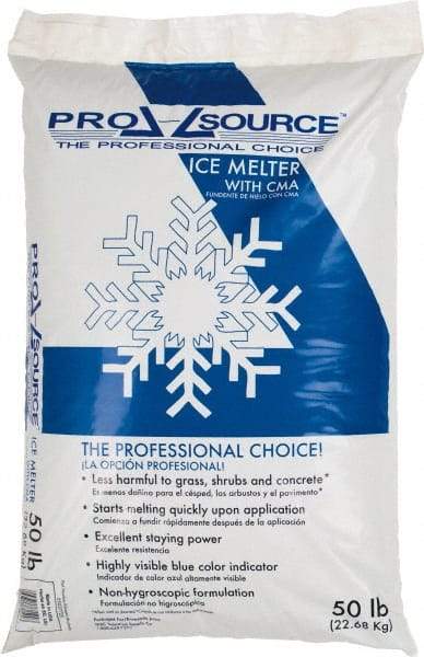 PRO-SOURCE - 50 Lb Bag Calcium Chloride, Potassium Chloride, Sodium Chloride Pellets - Effective to 0°F - USA Tool & Supply