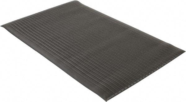 Wearwell - 5' Long x 3' Wide, Dry Environment, Anti-Fatigue Matting - Black, Vinyl with Vinyl Sponge Base, Rounded on 4 Sides - USA Tool & Supply