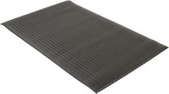 Wearwell - 5' Long x 3' Wide, Dry Environment, Anti-Fatigue Matting - Black, Vinyl with Vinyl Sponge Base, Rounded on 4 Sides - USA Tool & Supply