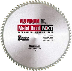 M.K. MORSE - 10" Diam, 5/8" Arbor Hole Diam, 72 Tooth Wet & Dry Cut Saw Blade - Steel, Standard Round Arbor - USA Tool & Supply