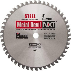 M.K. MORSE - 8" Diam, 5/8" Arbor Hole Diam, 48 Tooth Wet & Dry Cut Saw Blade - Steel, Standard Round Arbor - USA Tool & Supply