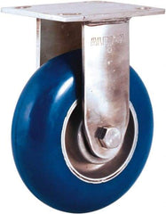 Albion - 5" Diam x 2" Wide x 6-1/2" OAH Top Plate Mount Rigid Caster - Neoprene Donut Tread over Aluminum Hub, 600 Lb Capacity, Precision Ball Bearing, 4 x 4-1/2" Plate - USA Tool & Supply