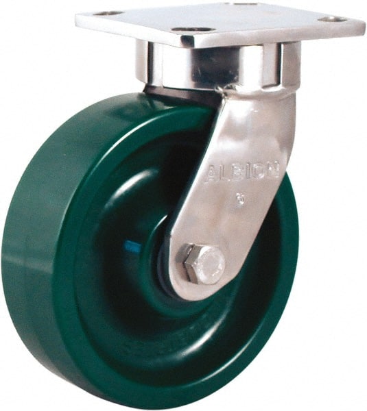 Albion - 8" Diam x 2" Wide x 10-1/8" OAH Top Plate Mount Swivel Caster - USA Tool & Supply