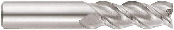 Niagara Cutter - 3/4", 4" LOC, 3/4" Shank Diam, 6-1/2" OAL, 3 Flute, Solid Carbide Square End Mill - Single End, Uncoated, Spiral Flute, 45° Helix, Centercutting, Right Hand Cut, Right Hand Flute, Series A345 - USA Tool & Supply