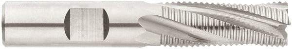 Niagara Cutter - 1" Diam, Fine Pitch, 1-1/4" LOC, 5 Flute Solid Carbide 45° Corner Chamfer Roughing End Mill - TiAlN Finish, 4" OAL, 1" Shank Diam, Single End, Centercutting, 20° Helix - USA Tool & Supply