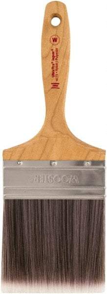 Wooster Brush - 4" Synthetic Wall Brush - 3-15/16" Bristle Length, Maple Handle - USA Tool & Supply