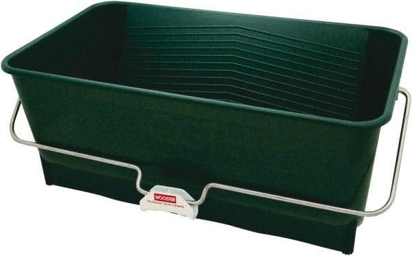 Wooster Brush - 5 Gal, 10" High, Polypropylene Rectangular Green Single Pail - Handle Included, 14" Top Length x 24" Top Width - USA Tool & Supply