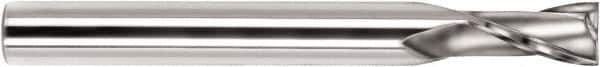 SGS - 18mm, 40mm LOC, 20mm Shank Diam, 130mm OAL, 2 Flute, Solid Carbide Square End Mill - Single End, TiN Finish, Spiral Flute, 30° Helix, Centercutting, Right Hand Cut, Right Hand Flute, Series 59M - USA Tool & Supply