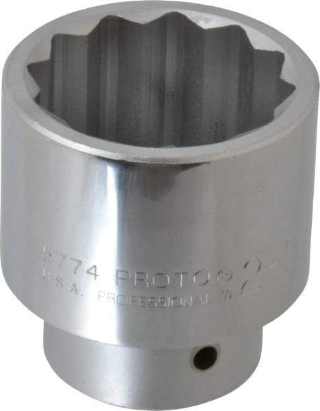 Proto - 2-5/16", 1" Drive, Standard Hand Socket - 12 Points, 3-17/64" OAL, Alloy Steel, Satin Finish - USA Tool & Supply