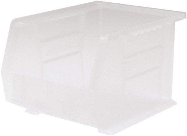 Akro-Mils - 50 Lb. Load Capacity, 10-3/4" Deep, Clear Polymer Hopper Stacking Bin - 7" High x 8-1/4" Wide x 10-3/4" Long - USA Tool & Supply