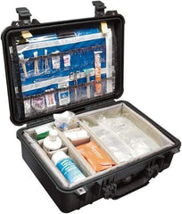 Pelican Products, Inc. - 14-1/16" Wide x 6-15/16" High, Clamshell Hard Case - Black, Polypropylene - USA Tool & Supply