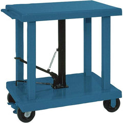Wesco Industrial Products - 6,000 Lb Capacity Manual Hydraulic Post Lift Table - 37" to 59" Lift Height, 48" Platform Length x 32" Platform Width - USA Tool & Supply