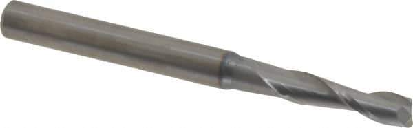 OSG - 5/32", 9/16" LOC, 3/16" Shank Diam, 2" OAL, 2 Flute, Solid Carbide Square End Mill - Single End, TiCN Finish, Spiral Flute, 30° Helix, Centercutting, Right Hand Cut, Right Hand Flute, Series 402 - USA Tool & Supply