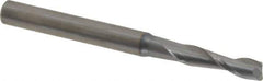 OSG - 5/32", 9/16" LOC, 3/16" Shank Diam, 2" OAL, 2 Flute, Solid Carbide Square End Mill - Single End, TiCN Finish, Spiral Flute, 30° Helix, Centercutting, Right Hand Cut, Right Hand Flute, Series 402 - USA Tool & Supply