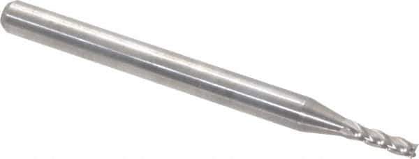 OSG - 1.5mm, 5mm LOC, 3mm Shank Diam, 39mm OAL, 4 Flute, Solid Carbide Square End Mill - Single End, Uncoated, Spiral Flute, 30° Helix, Centercutting, Right Hand Cut, Right Hand Flute, Series 404 - USA Tool & Supply