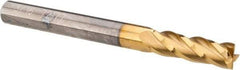 OSG - 3/16", 5/8" LOC, 3/16" Shank Diam, 2" OAL, 4 Flute, Solid Carbide Square End Mill - Single End, TiN Finish, Spiral Flute, 30° Helix, Centercutting, Right Hand Cut, Right Hand Flute, Series 404 - USA Tool & Supply