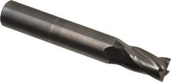 OSG - 7mm, 12mm LOC, 8mm Shank Diam, 51mm OAL, 4 Flute, Solid Carbide Square End Mill - Single End, Uncoated, Spiral Flute, 30° Helix, Centercutting, Right Hand Cut, Right Hand Flute, Series 414 - USA Tool & Supply