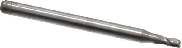 OSG - 2mm, 4mm LOC, 3mm Shank Diam, 39mm OAL, 4 Flute, Solid Carbide Square End Mill - Single End, Uncoated, Spiral Flute, 30° Helix, Centercutting, Right Hand Cut, Right Hand Flute, Series 414 - USA Tool & Supply