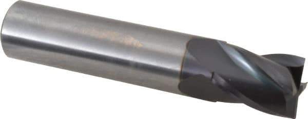 OSG - 1/2", 5/8" LOC, 1/2" Shank Diam, 2-1/2" OAL, 4 Flute, Solid Carbide Square End Mill - Single End, TiAlN Finish, Spiral Flute, 30° Helix, Centercutting, Right Hand Cut, Right Hand Flute, Series 414 - USA Tool & Supply
