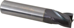 OSG - 1/2", 5/8" LOC, 1/2" Shank Diam, 2-1/2" OAL, 4 Flute, Solid Carbide Square End Mill - Single End, TiAlN Finish, Spiral Flute, 30° Helix, Centercutting, Right Hand Cut, Right Hand Flute, Series 414 - USA Tool & Supply