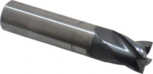 OSG - 5/8", 3/4" LOC, 5/8" Shank Diam, 3" OAL, 4 Flute, Solid Carbide Square End Mill - Single End, TiAlN Finish, Spiral Flute, 30° Helix, Centercutting, Right Hand Cut, Right Hand Flute, Series 414 - USA Tool & Supply