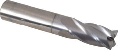 OSG - 5/8", 1-1/4" LOC, 5/8" Shank Diam, 3-1/2" OAL, 4 Flute, Solid Carbide Square End Mill - Single End, TiCN Finish, Spiral Flute, 30° Helix, Centercutting, Right Hand Cut, Right Hand Flute, Series 404 - USA Tool & Supply