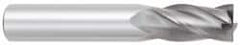 OSG - 25mm, 38mm LOC, 25mm Shank Diam, 102mm OAL, 4 Flute, Solid Carbide Square End Mill - USA Tool & Supply