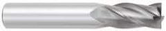 OSG - 7/16", 1" LOC, 7/16" Shank Diam, 2-3/4" OAL, 4 Flute, Solid Carbide Square End Mill - Single End, TiCN Finish, Spiral Flute, 30° Helix, Centercutting, Right Hand Cut, Right Hand Flute, Series 404 - USA Tool & Supply