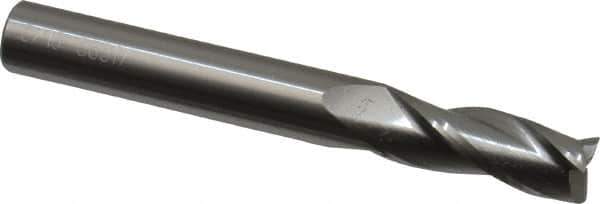 OSG - 3/16", 5/8" LOC, 3/16" Shank Diam, 2" OAL, 3 Flute, Solid Carbide Square End Mill - Single End, TiAlN Finish, Spiral Flute, 30° Helix, Centercutting, Right Hand Cut, Right Hand Flute, Series 403 - USA Tool & Supply