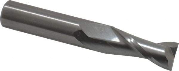 OSG - 11mm, 25mm LOC, 11mm Shank Diam, 70mm OAL, 2 Flute, Solid Carbide Square End Mill - Single End, Uncoated, Spiral Flute, 30° Helix, Centercutting, Right Hand Cut, Right Hand Flute, Series 402 - USA Tool & Supply