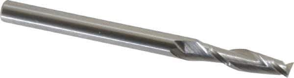 OSG - 4mm, 14mm LOC, 4mm Shank Diam, 51mm OAL, 2 Flute, Solid Carbide Square End Mill - Single End, Uncoated, Spiral Flute, 30° Helix, Centercutting, Right Hand Cut, Right Hand Flute, Series 402 - USA Tool & Supply