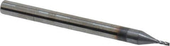 OSG - 1/32", 5/64" LOC, 1/8" Shank Diam, 1-1/2" OAL, 4 Flute, Solid Carbide Square End Mill - Single End, TiCN Finish, Spiral Flute, 30° Helix, Centercutting, Right Hand Cut, Right Hand Flute, Series 414 - USA Tool & Supply