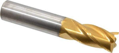 OSG - 5/8", 1-1/4" LOC, 5/8" Shank Diam, 3-1/2" OAL, 4 Flute, Solid Carbide Square End Mill - Single End, TiN Finish, Spiral Flute, 30° Helix, Centercutting, Right Hand Cut, Right Hand Flute, Series 404 - USA Tool & Supply