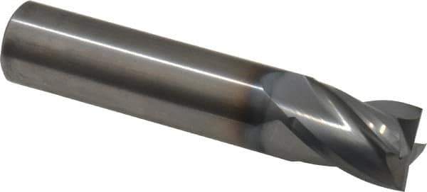 OSG - 1/2", 5/8" LOC, 1/2" Shank Diam, 2-1/2" OAL, 4 Flute, Solid Carbide Square End Mill - Single End, TiCN Finish, Spiral Flute, 30° Helix, Centercutting, Right Hand Cut, Right Hand Flute, Series 414 - USA Tool & Supply