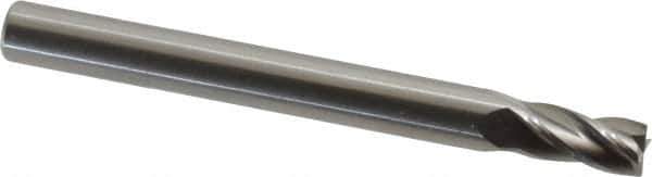 OSG - 4.5mm, 9mm LOC, 5mm Shank Diam, 51mm OAL, 4 Flute, Solid Carbide Square End Mill - Single End, Uncoated, Spiral Flute, 30° Helix, Centercutting, Right Hand Cut, Right Hand Flute, Series 414 - USA Tool & Supply