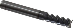 OSG - 5/16", 13/16" LOC, 5/16" Shank Diam, 2-1/2" OAL, 3 Flute, Solid Carbide Square End Mill - Single End, TiCN Finish, Spiral Flute, 60° Helix, Centercutting, Right Hand Cut, Right Hand Flute, Series 460C - USA Tool & Supply