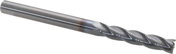 OSG - 5/16", 1-5/8" LOC, 5/16" Shank Diam, 4" OAL, 4 Flute, Solid Carbide Square End Mill - Single End, TiCN Finish, Spiral Flute, 30° Helix, Centercutting, Right Hand Cut, Right Hand Flute, Series 484 - USA Tool & Supply