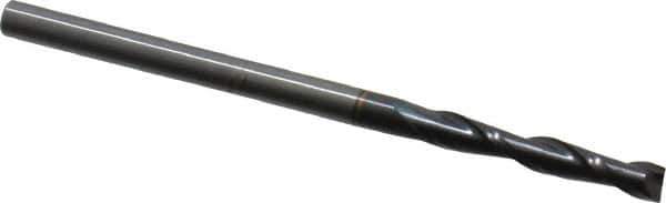 OSG - 1/8", 3/4" LOC, 1/8" Shank Diam, 2-1/4" OAL, 2 Flute, Solid Carbide Square End Mill - Single End, TiAlN Finish, Spiral Flute, 30° Helix, Centercutting, Right Hand Cut, Right Hand Flute, Series 462 - USA Tool & Supply