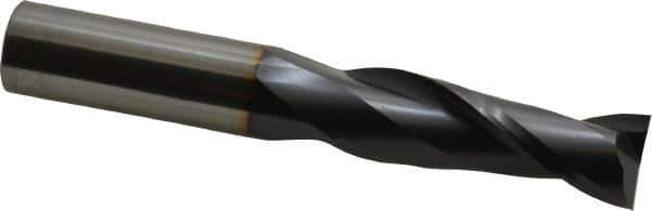 OSG - 3/4", 2-1/4" LOC, 3/4" Shank Diam, 5" OAL, 2 Flute, Solid Carbide Square End Mill - Single End, TiAlN Finish, Spiral Flute, 30° Helix, Centercutting, Right Hand Cut, Right Hand Flute, Series 462 - USA Tool & Supply