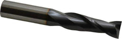 OSG - 3/4", 2-1/4" LOC, 3/4" Shank Diam, 5" OAL, 2 Flute, Solid Carbide Square End Mill - Single End, TiAlN Finish, Spiral Flute, 30° Helix, Centercutting, Right Hand Cut, Right Hand Flute, Series 462 - USA Tool & Supply