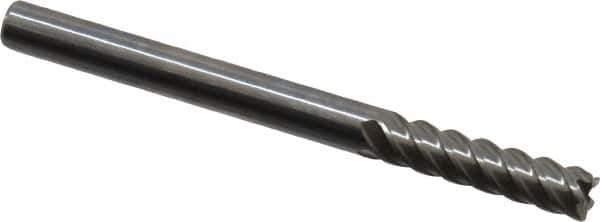 OSG - 1/8", 1/2" LOC, 1/8" Shank Diam, 1-1/2" OAL, 5 Flute, Solid Carbide Square End Mill - Single End, Uncoated, Spiral Flute, 45° Helix, Centercutting, Right Hand Cut, Right Hand Flute, Series 455C - USA Tool & Supply