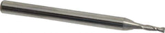 OSG - 1.4mm, 0.171" LOC, 1/8" Shank Diam, 1-1/2" OAL, 2 Flute, Solid Carbide Square End Mill - Single End, Uncoated, Spiral Flute, 30° Helix, Centercutting, Right Hand Cut, Right Hand Flute, Series 492 - USA Tool & Supply