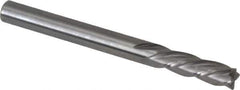 OSG - 3/16", 5/8" LOC, 3/16" Shank Diam, 2" OAL, 4 Flute, Solid Carbide Square End Mill - Single End, Uncoated, Spiral Flute, 30° Helix, Centercutting, Right Hand Cut, Left Hand Flute, Series 447 - USA Tool & Supply