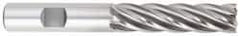 OSG - 1-1/2", 4" LOC, 1-1/4" Shank Diam, 6-1/2" OAL, 6 Flute, Cobalt Square End Mill - Single End, TiCN Finish, Spiral Flute, 30° Helix, Centercutting, Right Hand Cut, Right Hand Flute, Series 546 - USA Tool & Supply