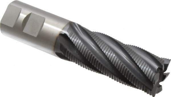 OSG - 1-1/4" Diam, Fine Pitch, 3" LOC, 6 Flute Cobalt Roughing Square End Mill - TiCN Finish, 5-1/2" OAL, 1-1/4" Shank Diam, Single End, 30° Helix - USA Tool & Supply
