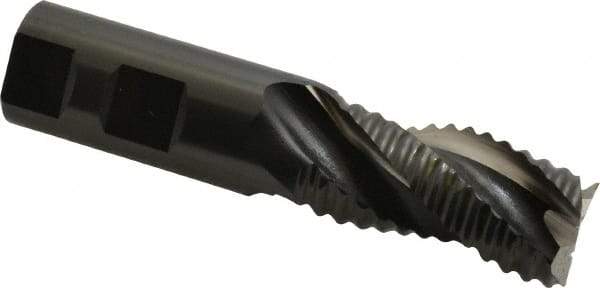 OSG - 1" Diam, Coarse Pitch, 2" LOC, 3 Flute Cobalt Roughing Square End Mill - Uncoated, 4-1/2" OAL, 1" Shank Diam, Single End, Centercutting, 35° Helix - USA Tool & Supply