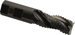 OSG - 1" Diam, Coarse Pitch, 2" LOC, 3 Flute Cobalt Roughing Square End Mill - Uncoated, 4-1/2" OAL, 1" Shank Diam, Single End, Centercutting, 35° Helix - USA Tool & Supply