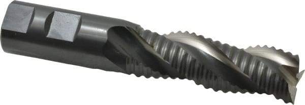 OSG - 1" Diam, Coarse Pitch, 3" LOC, 3 Flute Cobalt Roughing Square End Mill - Uncoated, 5-1/2" OAL, 1" Shank Diam, Single End, Centercutting, 35° Helix - USA Tool & Supply