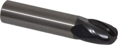 OSG - 1/2" Diam, 5/8" LOC, 4 Flute Solid Carbide Ball End Mill - TiAlN Finish, Single End, 2-1/2" OAL, 1/2" Shank Diam, Spiral Flute - USA Tool & Supply